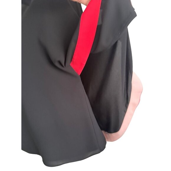 BCBGMAXAZRIA Black Red Batwing Top Size Medium - Picture 4 of 6